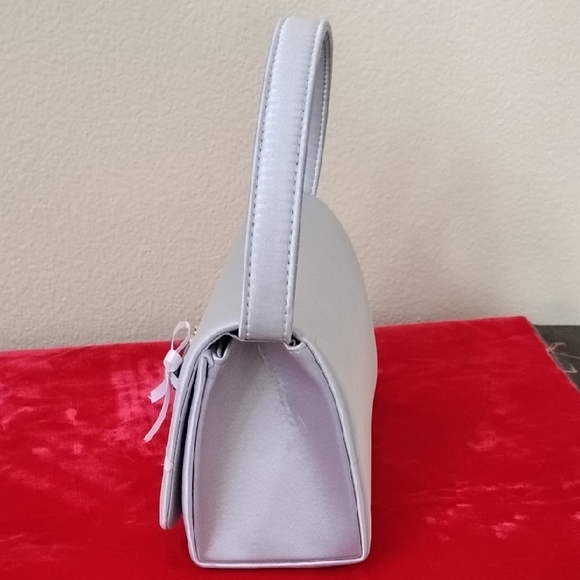 NWOT Elegant  Light Blue Handbag with Gold Accent - Picture 5 of 9